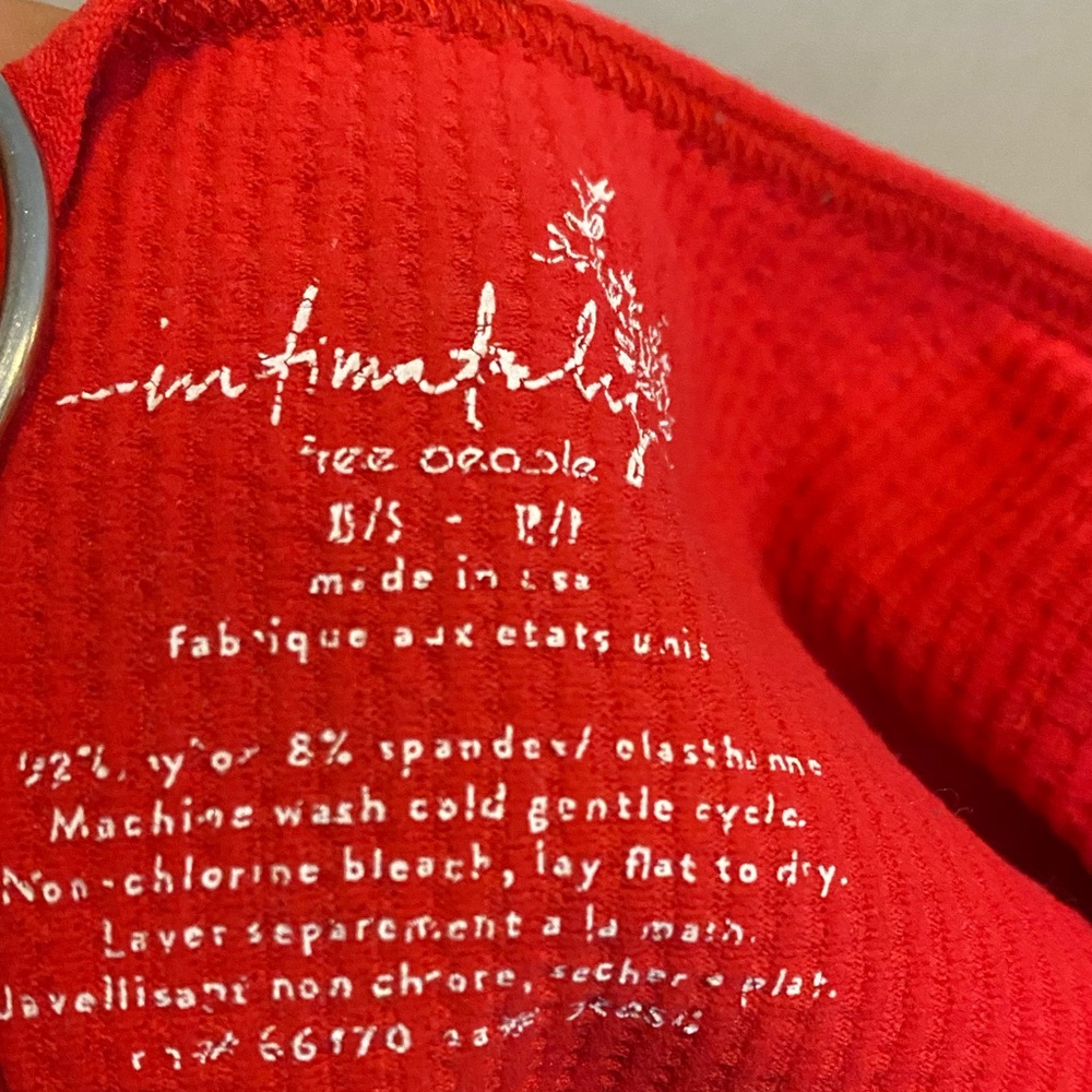 Free People Come Around Red Ribbed Cami - Picture 6 of 10